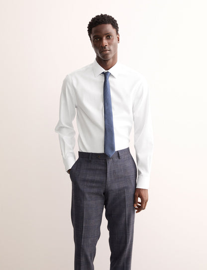 Tailored Fit Lüks Pamuklu Dokulu Gömlek