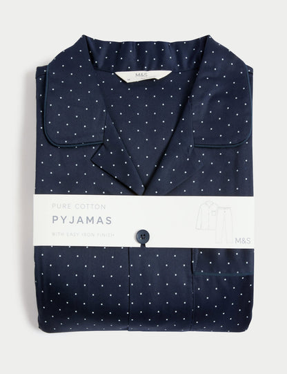 Saf Pamuklu Desenli Pijama Takımı