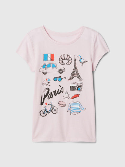 Pembe Grafikli T-shirt