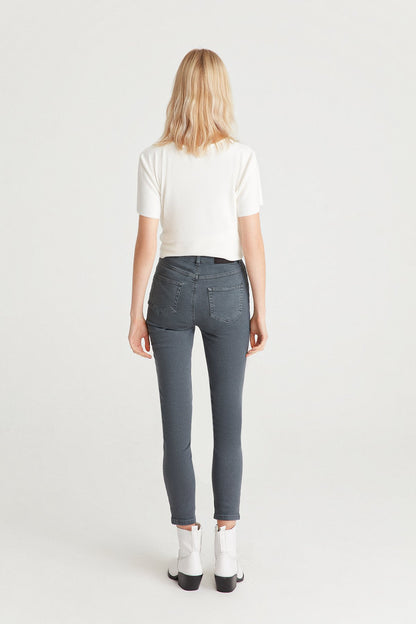 Antrasit Yüksek Bel Düz Kesim Jean