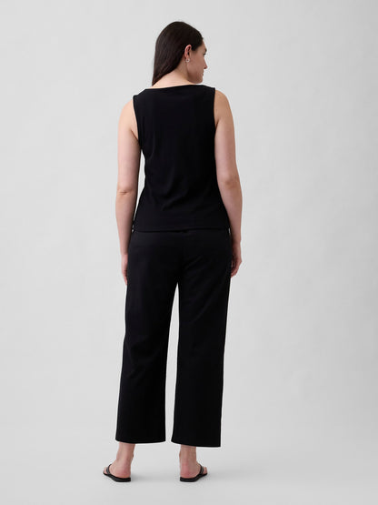 Siyah Mid Rise Easy Twill Pantolon