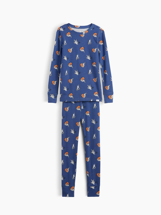 Mavi Organik Brushed Pamuk Pijama Takımı