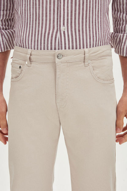Damat Slim Fit Bej Chino Pantolon
