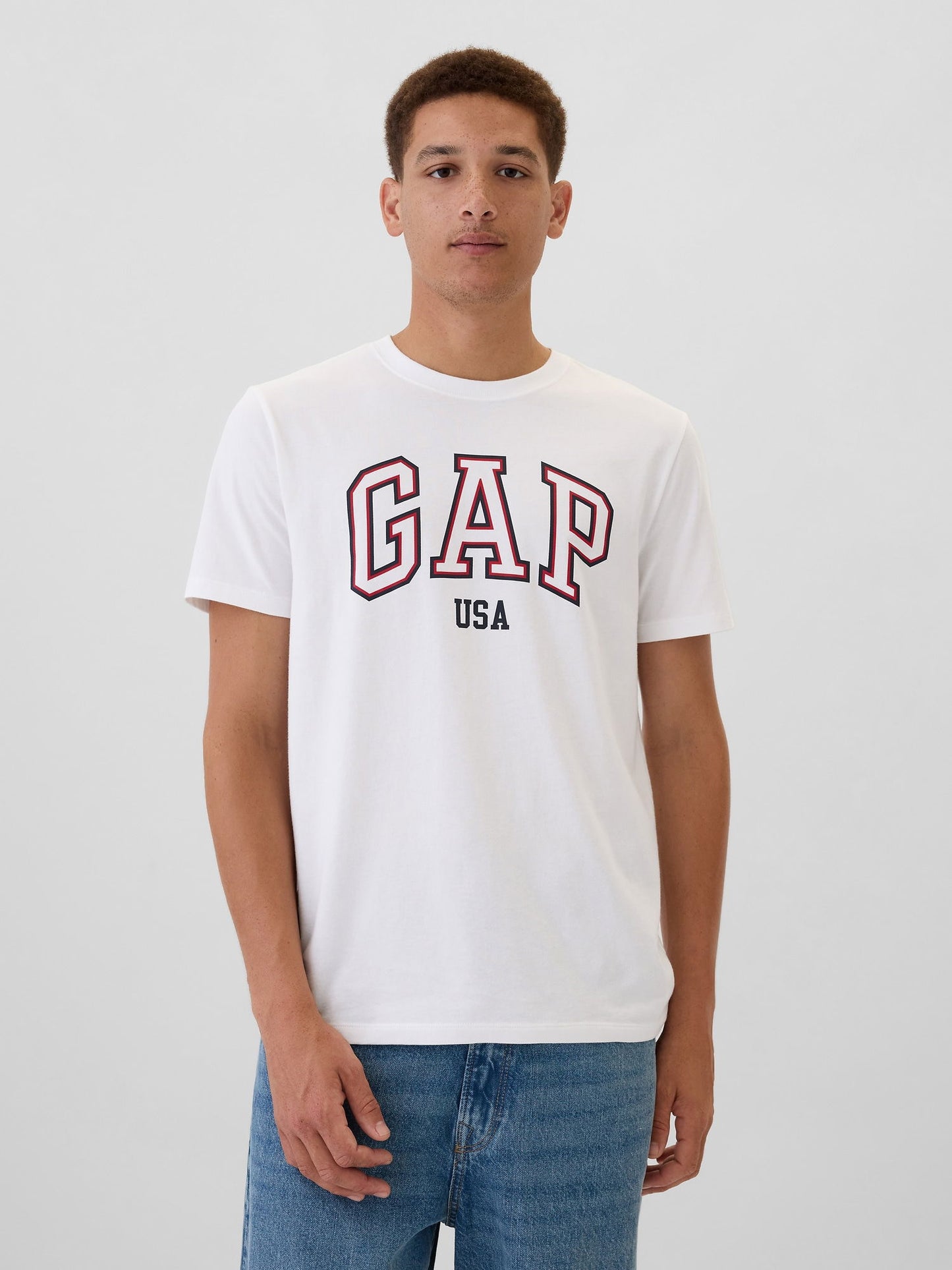 Beyaz Everyday Soft Gap USA Logo T-Shirt