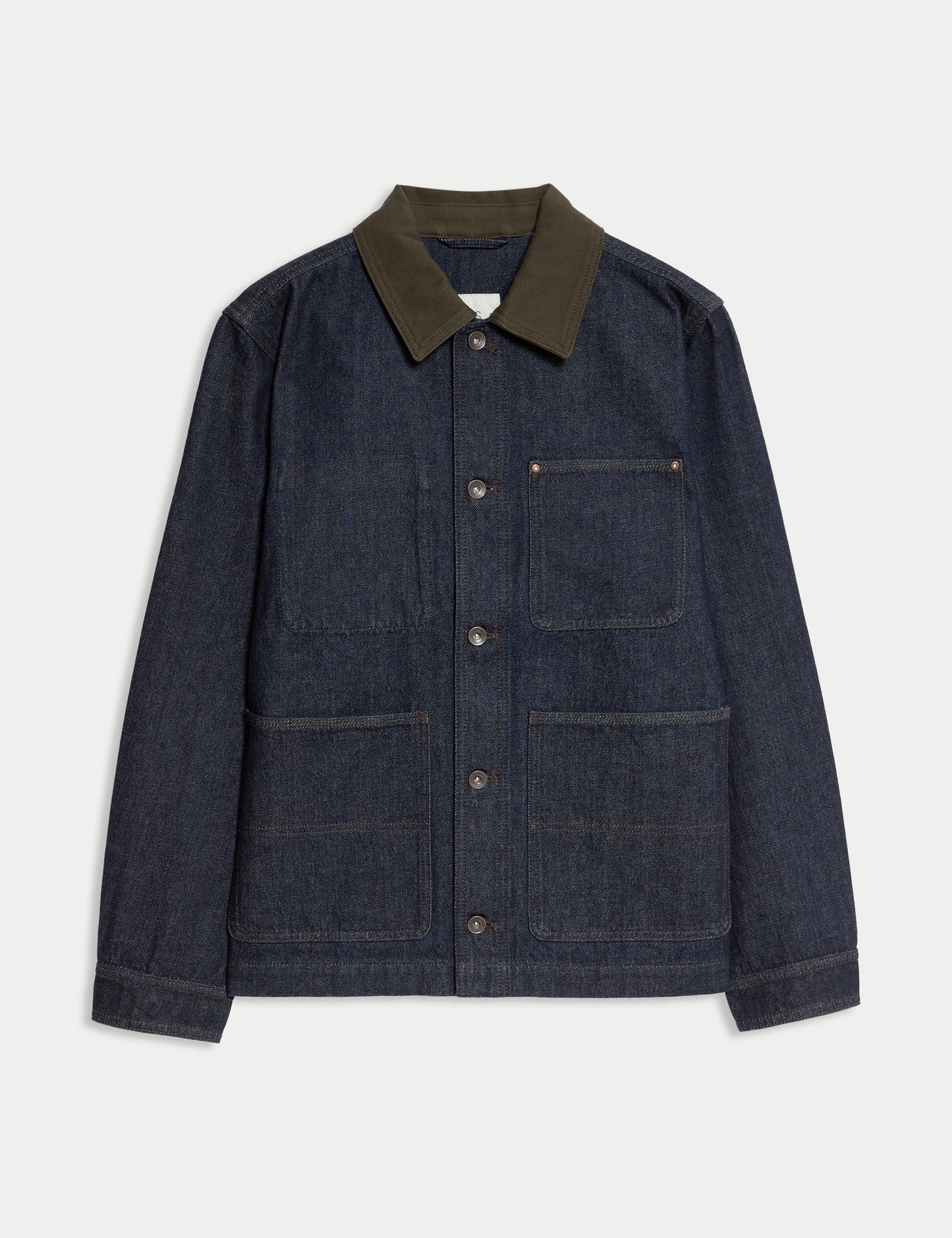 Saf Pamuklu Klasik Denim Ceket