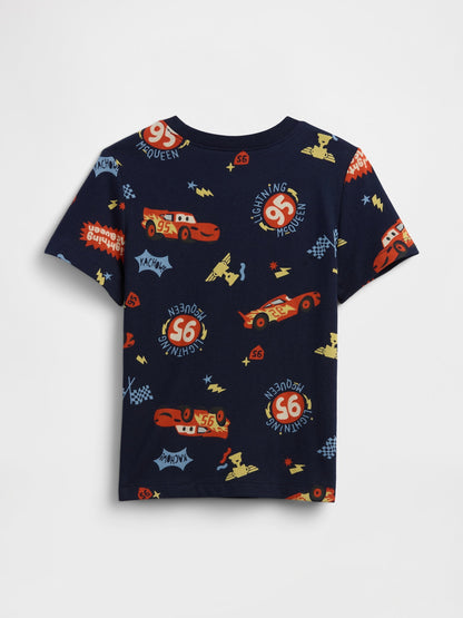 Lacivert Disney Cars Grafik Baskılı T-shirt