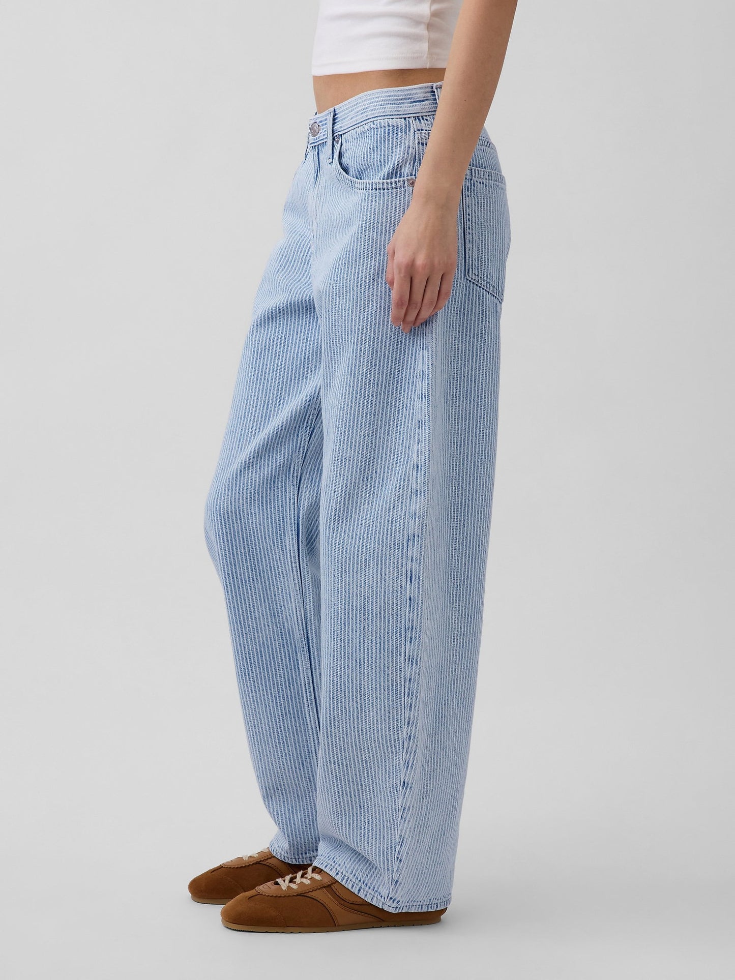 Açık Mavi Low Rise Ultrasoft Barrel Jean Pantolon