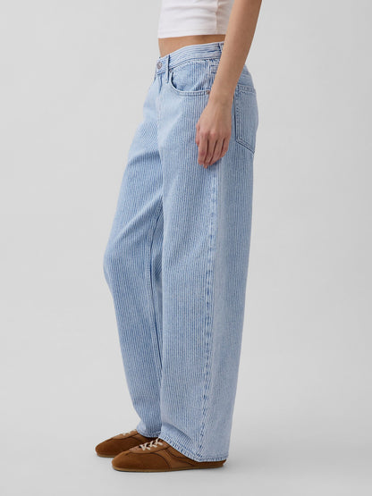 Açık Mavi Low Rise Ultrasoft Barrel Jean Pantolon