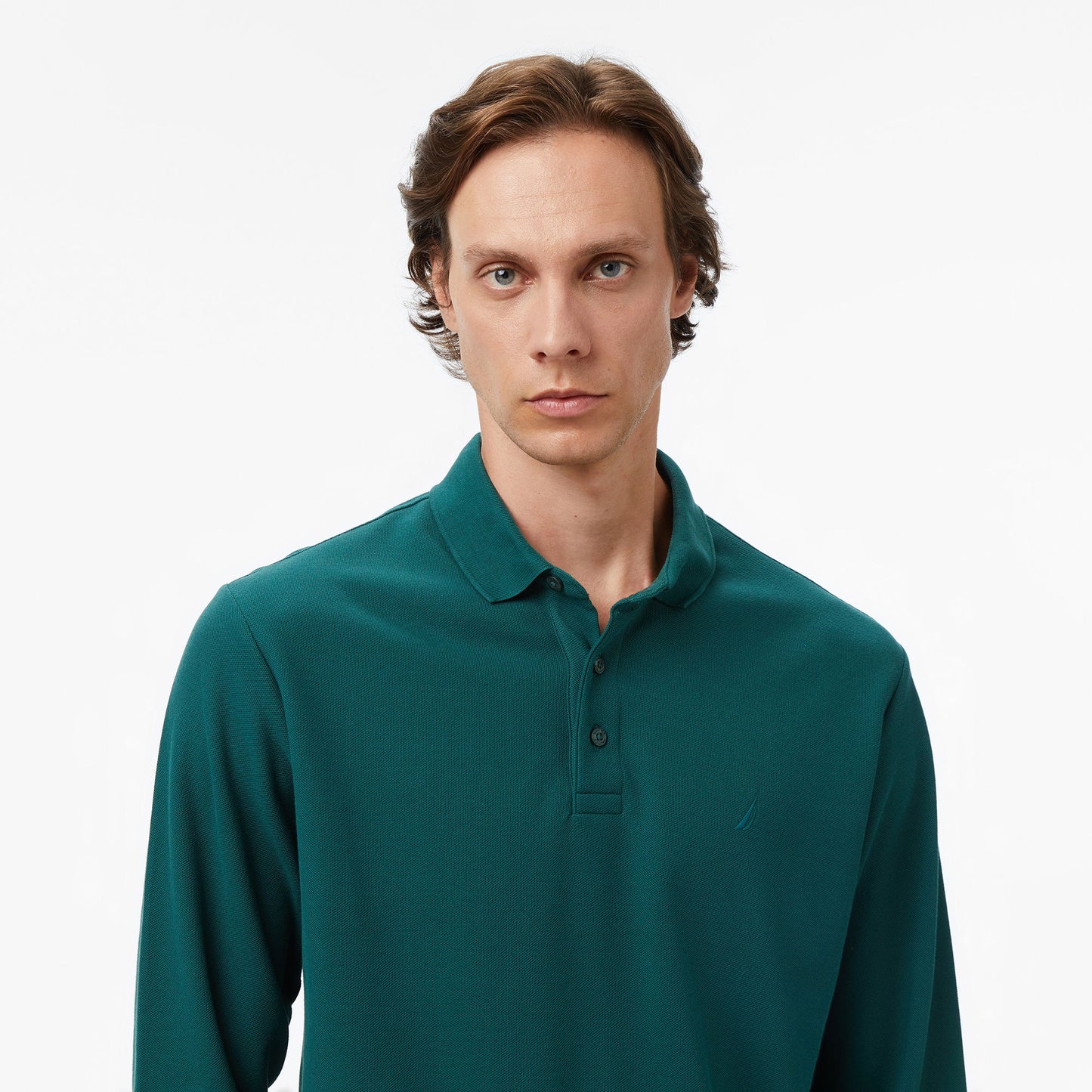 Nautica Erkek Yeşil Classic Fit Uzun Kollu Polo Yaka T-shirt