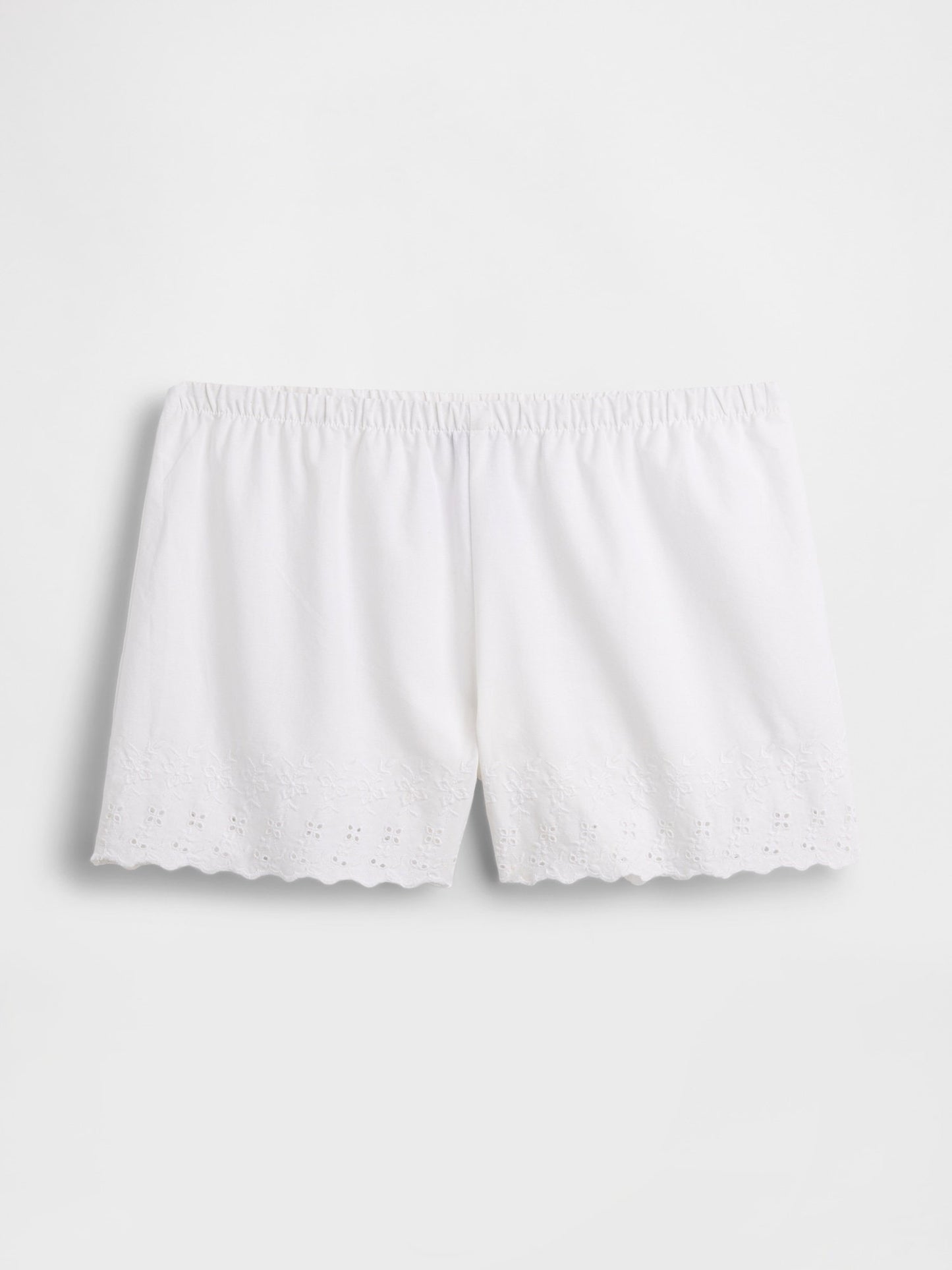Beyaz Dantel Işlemeli Pijama Şort
