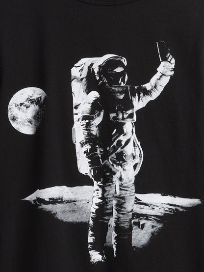 Siyah Grafik Baskılı T-shirt