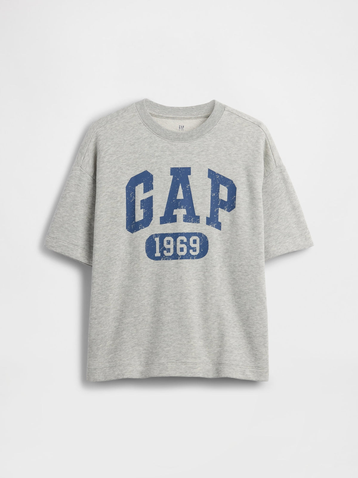 Gri Fransız Havlu Kumaş Relaxed Gap Logo T-shirt