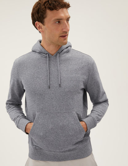 Saf Pamuklu Kapüşonlu Sweatshirt