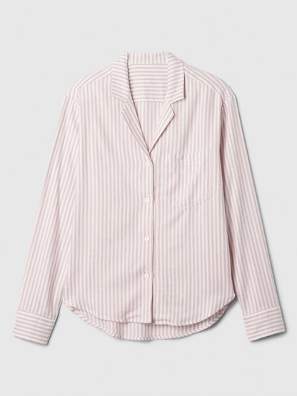 Pembe Relaxed Flannel Pijama Üstü