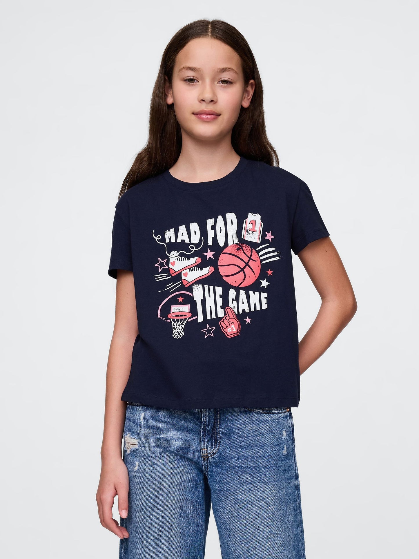 Lacivert Grafik T-shirt