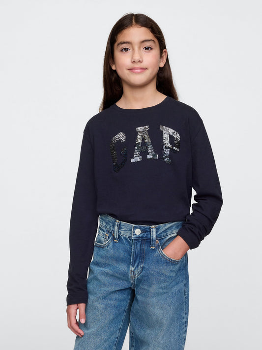 Lacivert Gap Logo Pullu T-Shirt