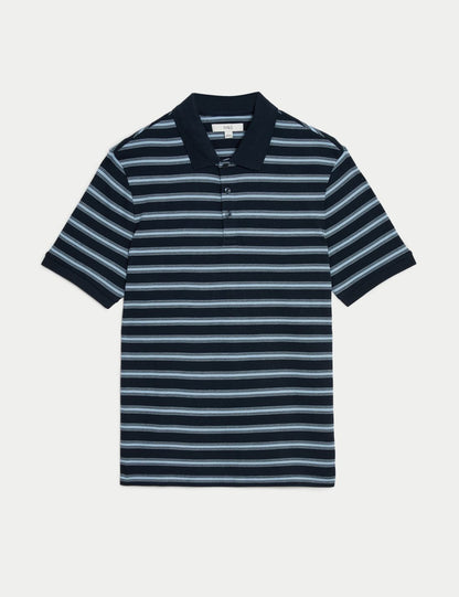 Saf Pamuklu Kısa Kollu Polo Yaka T-shirt