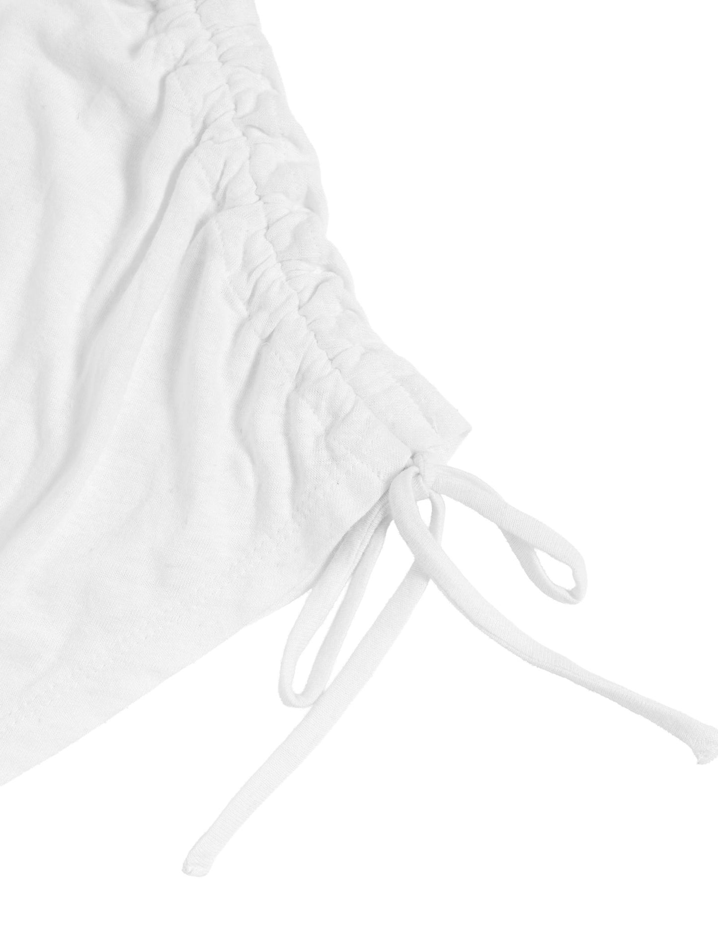 Keten-karışımlı Büzgülü T-shirt