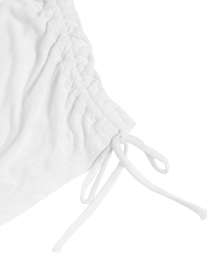 Keten-karışımlı Büzgülü T-shirt