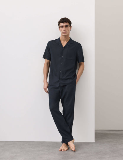 Keten Karışımlı Pijama Üstü