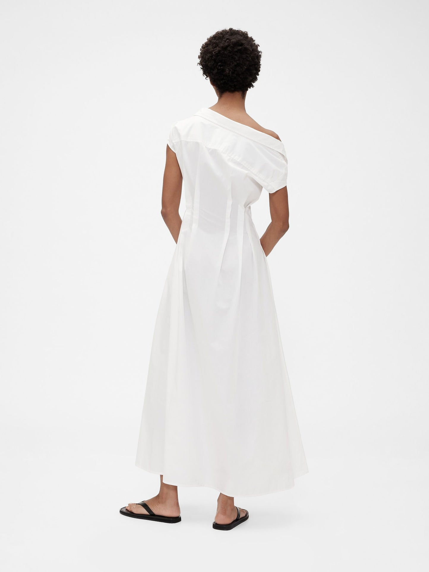 Beyaz Gapstudio Poplin Maxi Elbise
