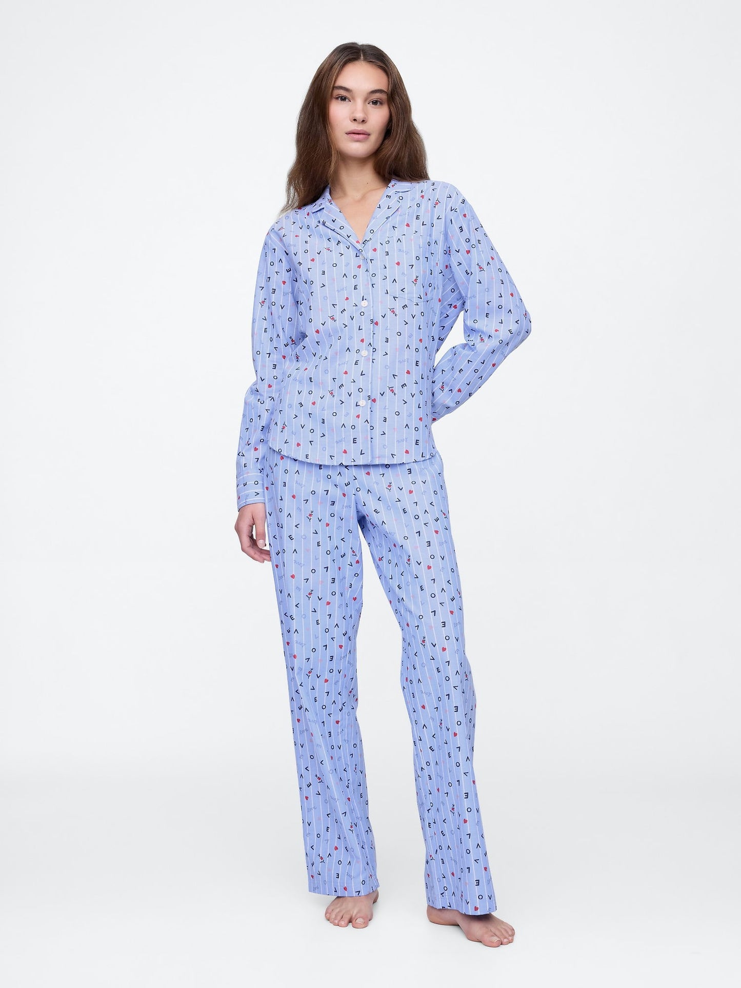 Mavi Poplin Oversized Pijama Üstü