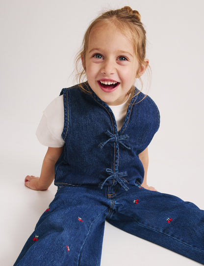 Pamuklu Denim Yelek