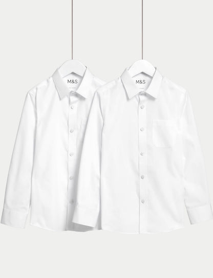 2'li Slim Fit Uzun Kollu Okul Gömleği (2-18 Yaş)