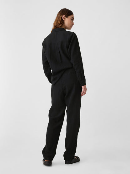 Siyah Easy Gauze Pantolon