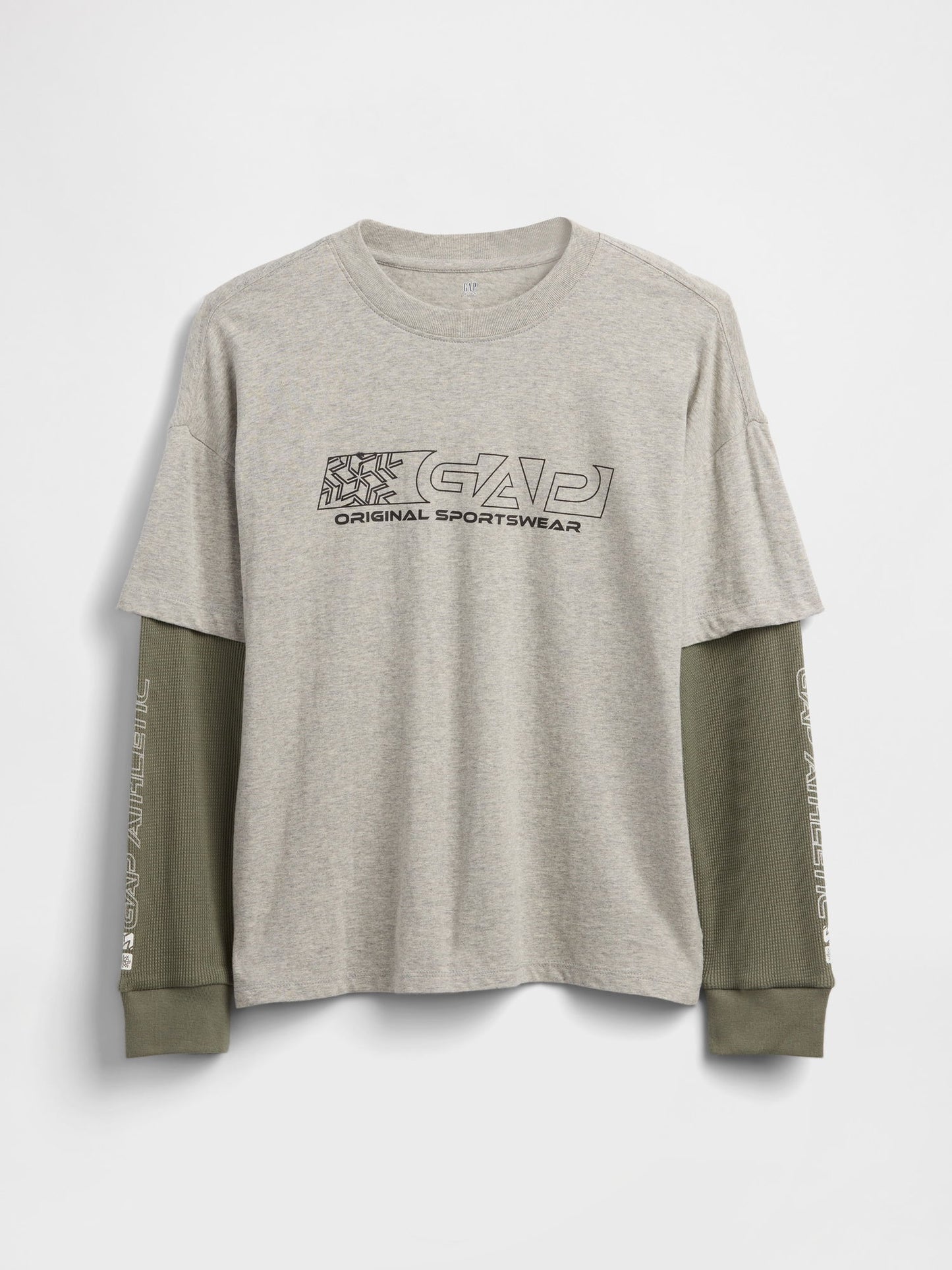 Gri 2-in-1 Grafik Logo T-shirt