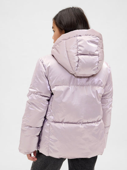 Lila Puffer Şişme Mont