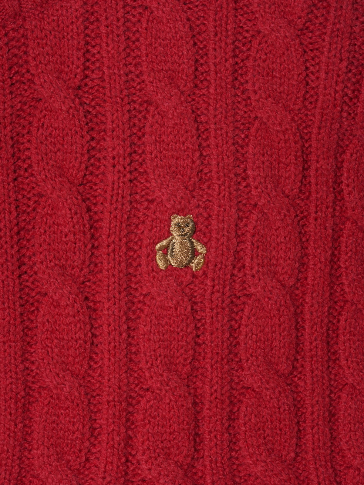 Kırmızı Cashsoft Cable-knit Kazak