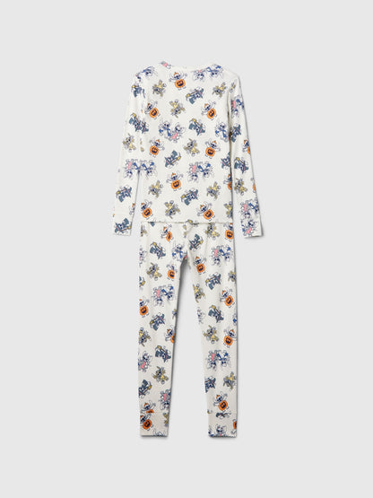 Çok Renkli Organik Pamuk Disney Halloween Desenli Pijama Takımı