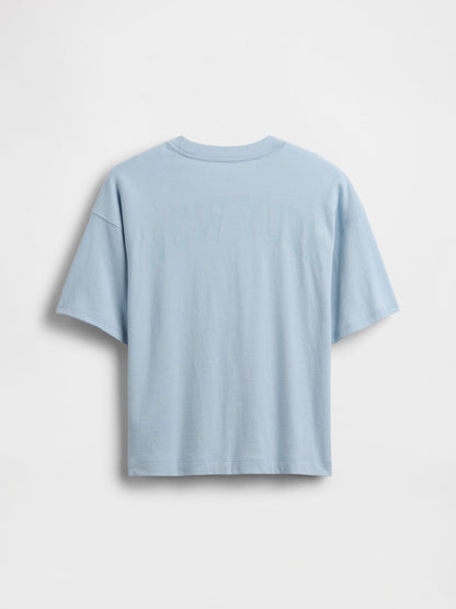 Açık Mavi Oversized Gap 1969 Logo T-shirt