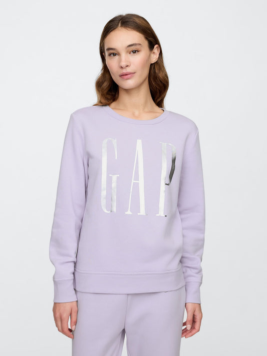 Lila Gap Logo Relaxed Fleece Sweatshirt