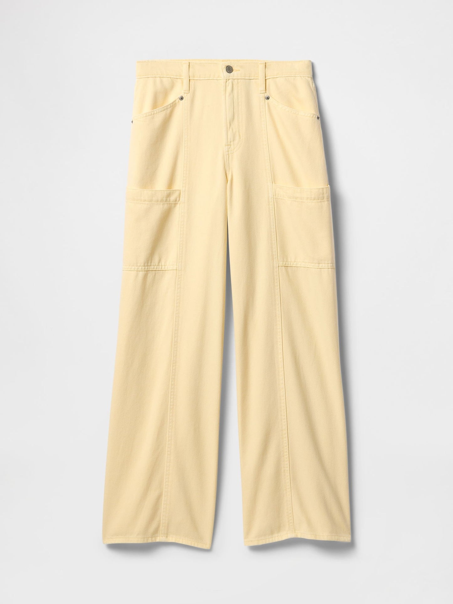 Sarı Baggy Utility Jean Pantolon