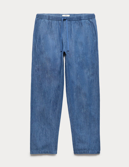 Loose Fit Keten Karışımlı Pantolon
