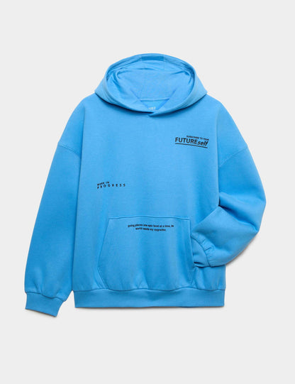 Grafik Baskılı Kapüşonlu Sweatshirt