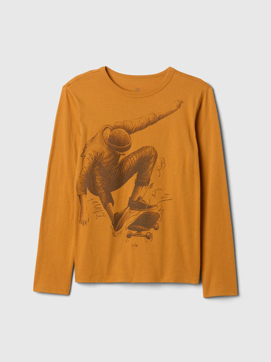 Turuncu Grafikli T-shirt