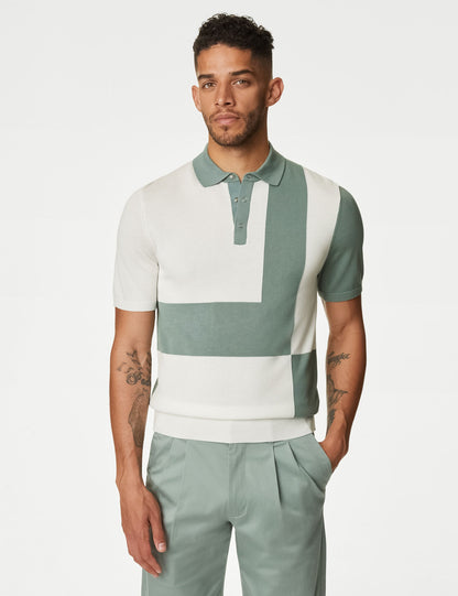 Kısa Kollu Örme Polo Yaka T-shirt