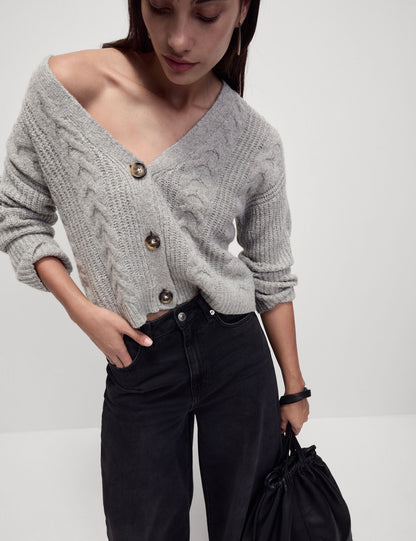 V Yaka Relaxed Fit Hırka