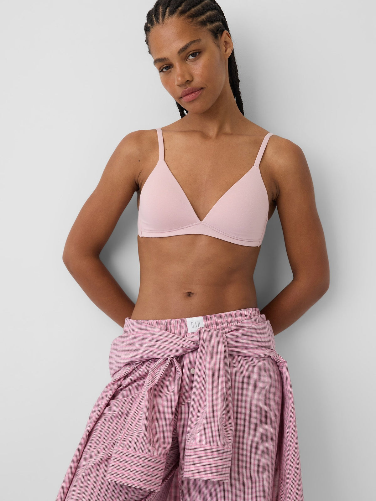 Pembe Poplin Pijama Altı