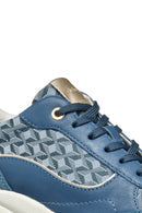 Geox Kadın Mavi D Spherica Ec13 A - Nap + Emb.te Bağcıklı Dolgu Topuklu Sneaker