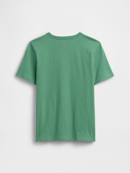 Açık Yeşil Grafik Baskılı T-shirt