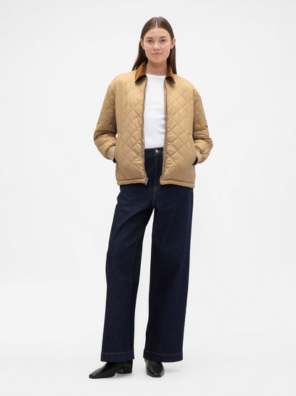 Kahverengi Relaxed Quilted Ceket