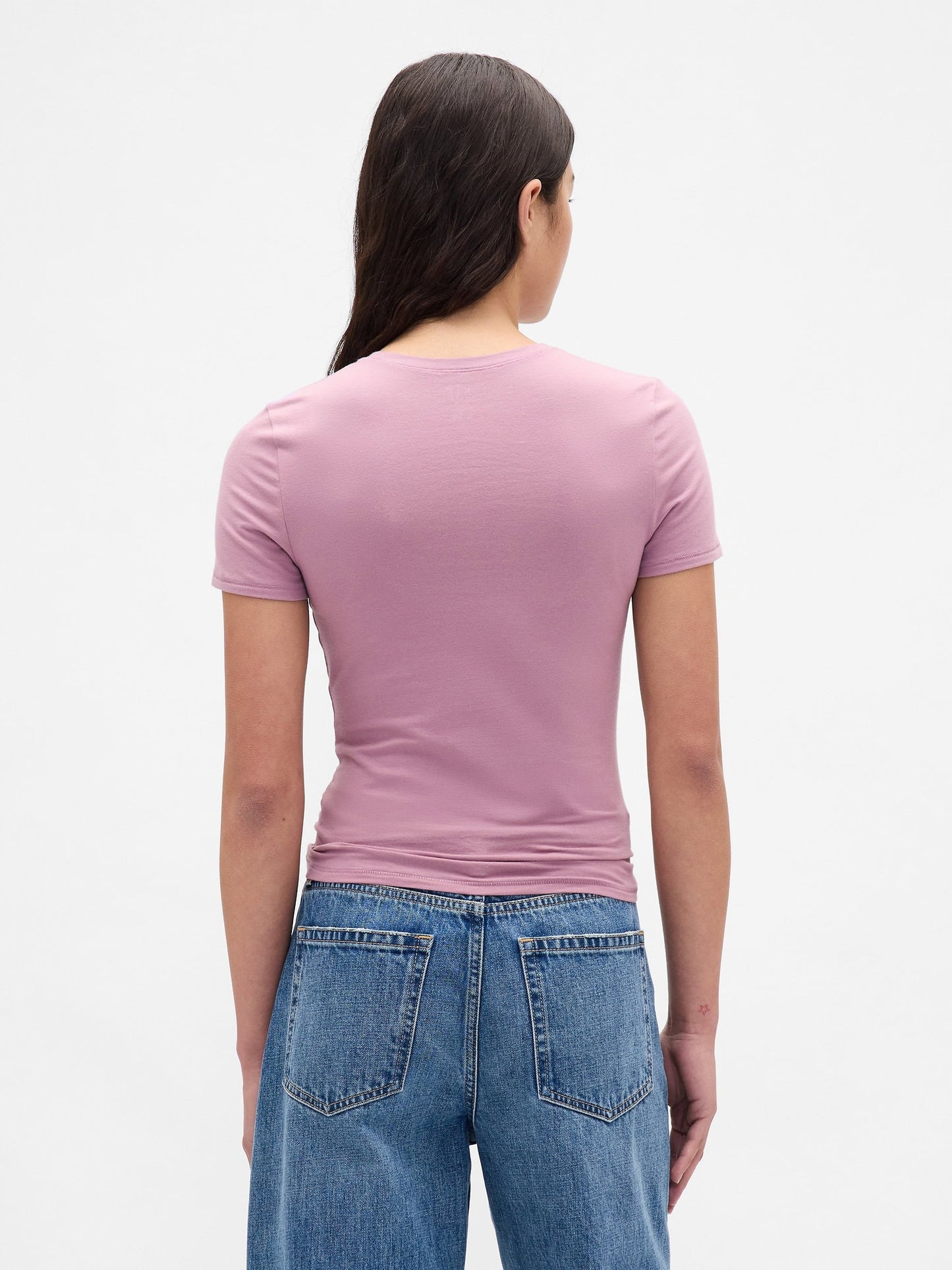 Açık Pembe Closeknit Jersey T-shirt