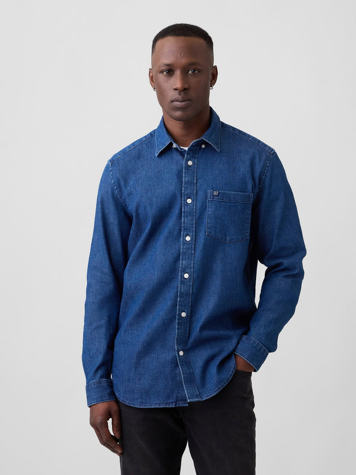 Açık Mavi Relaxed Denim Gömlek
