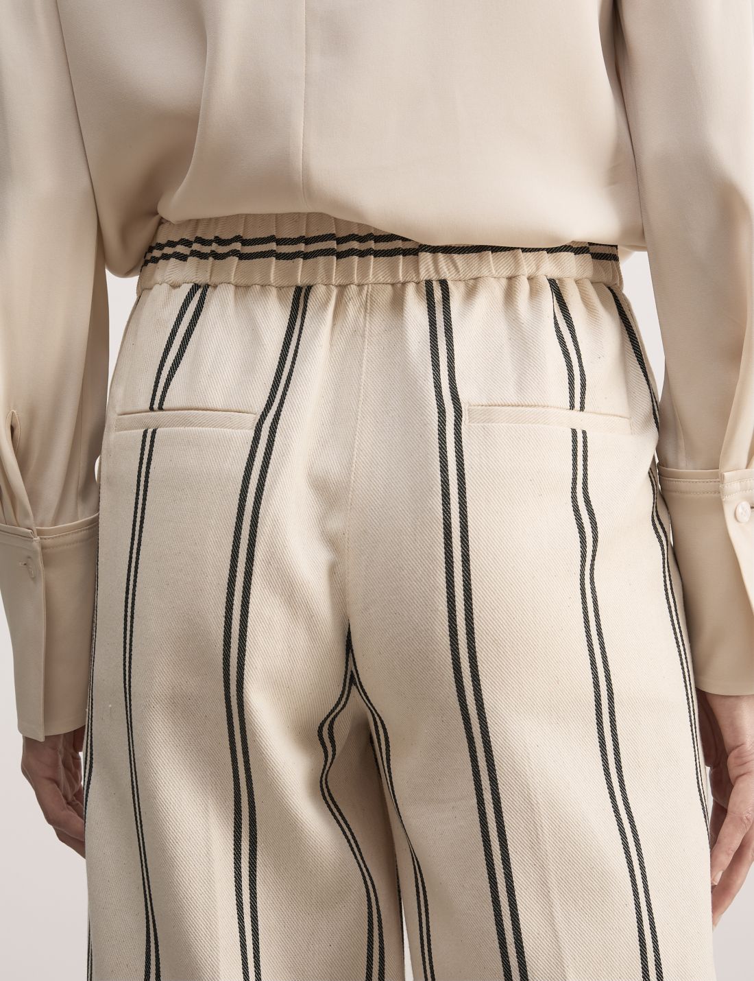 Wide Leg Çizgili Pantolon