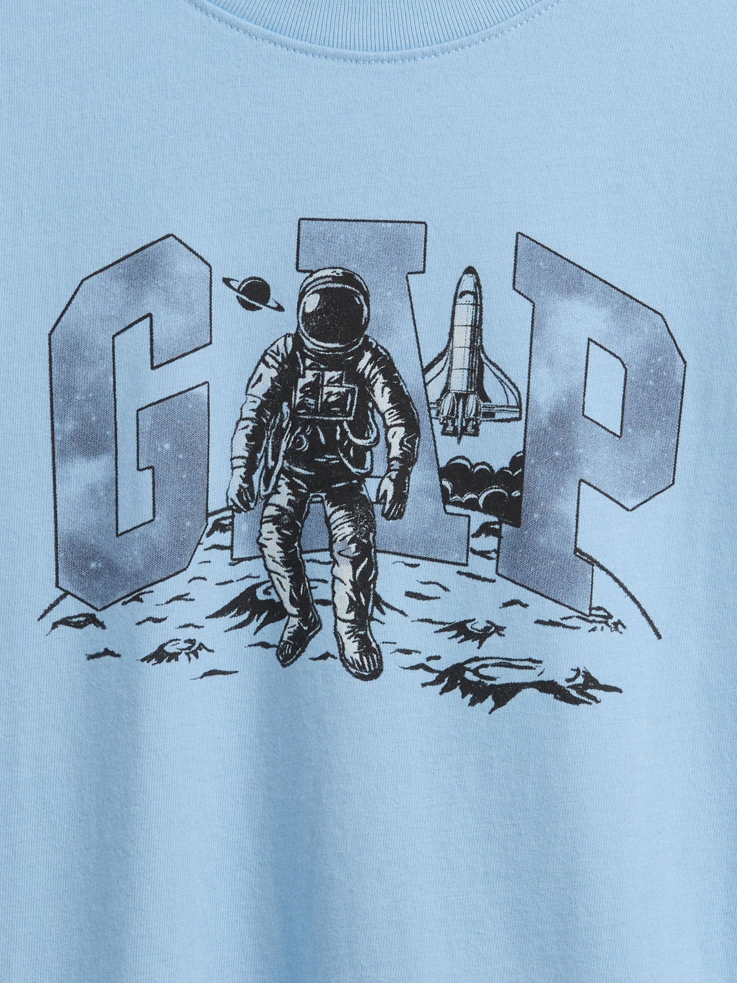 Açık Mavi Relaxed Gap Logo T-shirt
