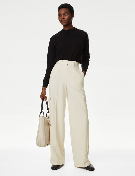 Regular Fit Wide Leg Kargo Pantolon